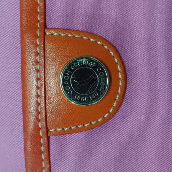 Coach Garden Pink Twill Large Shoulder Bag - Picture 8 of 17